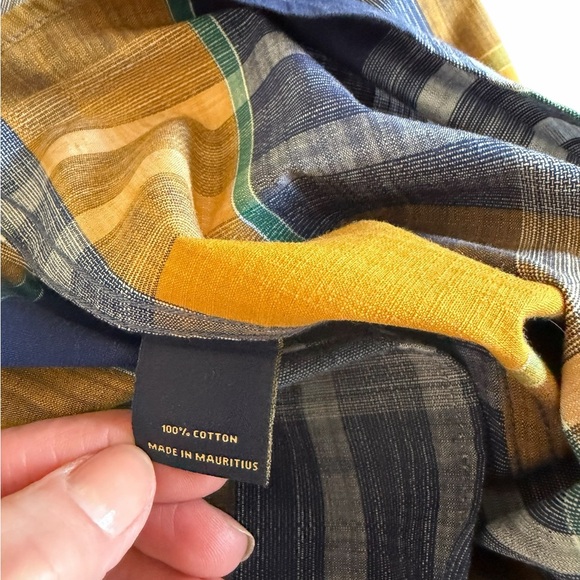 Daniel Cremieux Navy and Mustard Plaid Button-Down Shirt - Picture 4 of 7